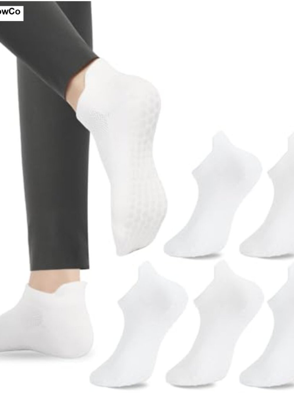 Pilates Socks with Grips for Women Non Slip Yoga Barre Combed Cotton